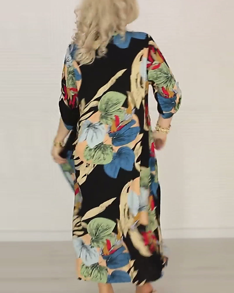 Loose-fitting lapel dress with colorful prints 2023 f/w casual dresses spring summer vacation dresses