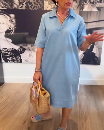 Abito casual a maniche corte con risvolto