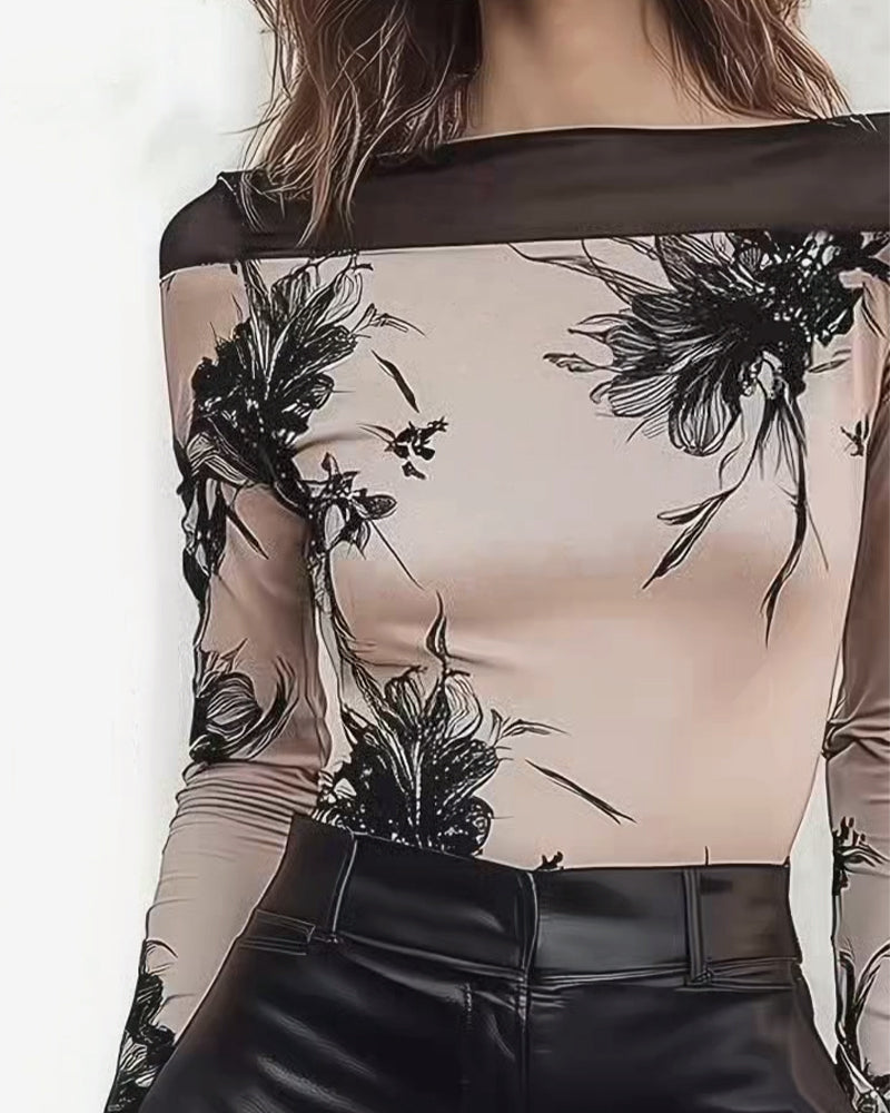 Elegant Printed Slim-Fit T-Shirt