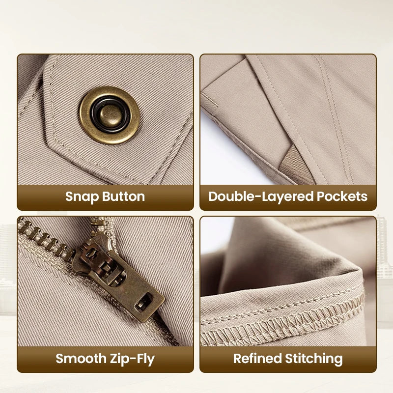 GlideActive – Active Khaki-Hose für Herren mit dehnbarem Bund