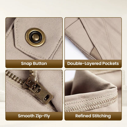 GlideActive – Active Khaki-Hose für Herren mit dehnbarem Bund