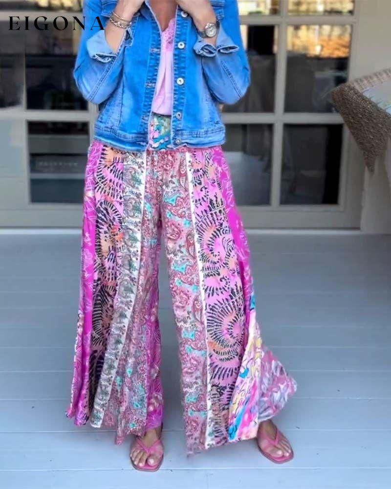 Vacation Style Printed Wide Leg Pants pants spring summer