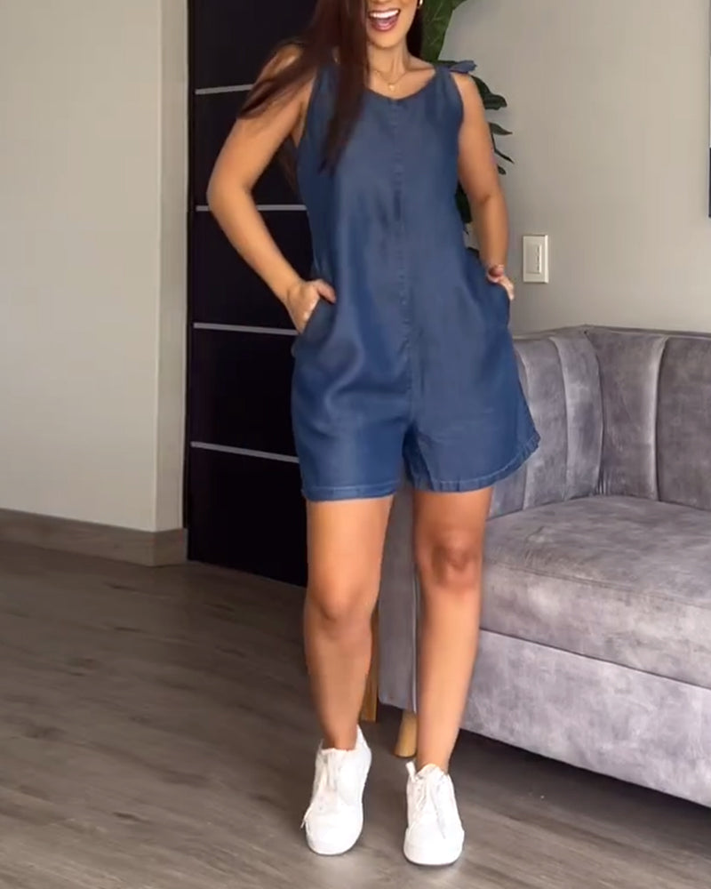 Tuta casual con bretelle