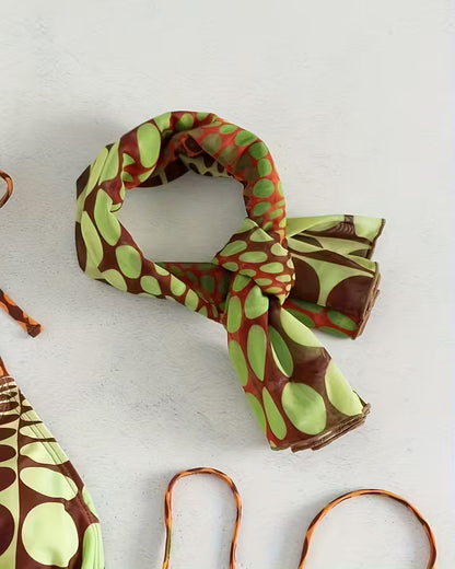 Polka Dot Separated Skirt-Style Bikini