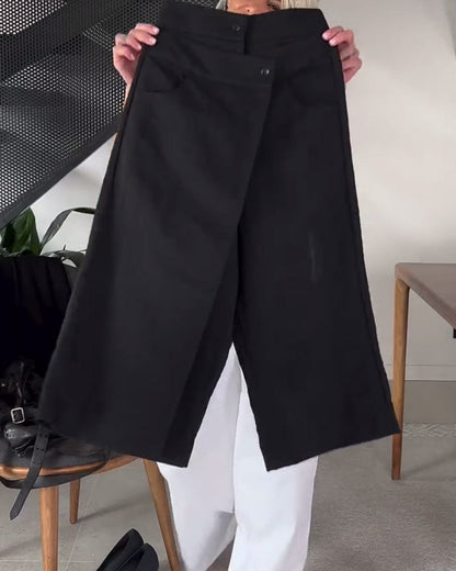 Simple solid color asymmetric casual pants 2024 f/w pants spring