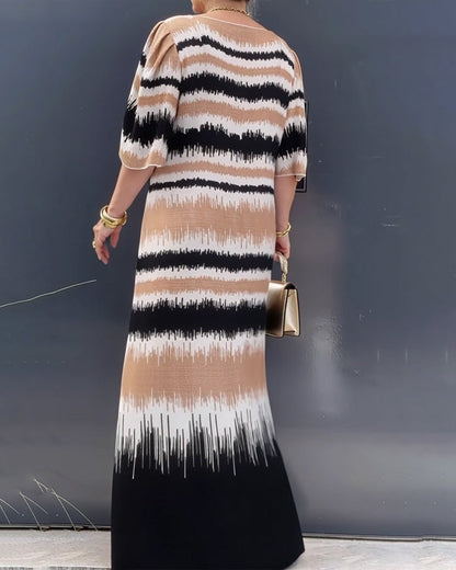 Gradient Print Floor-Length Dress