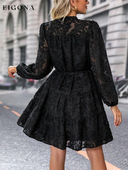 V-Neck Long Sleeve Buttoned Dress clothes dress dresses Hundredth long sleeve dresses Ship From Overseas trend
