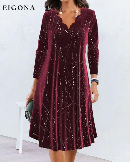 V-neck long-sleeve elegant dress 2023 f/w 23BF casual dresses christmas Clothes Dresses Evening Dresses party dresses