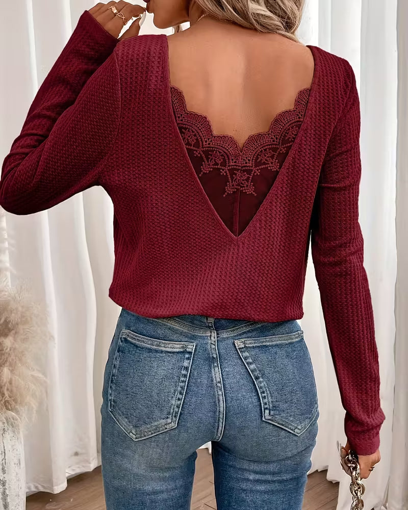 Lace Panelled Halter Top