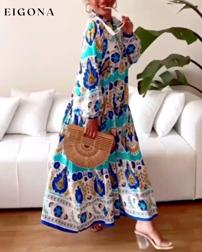 Casual ethnic style long dress casual dresses spring summer