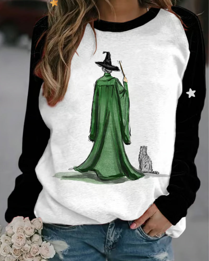 Women's Movie and TV Character Commemorative Printed Sweatshirt 2024 f/w Halloween spring sweatshirts