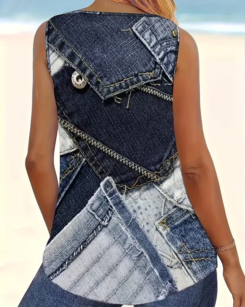 Vintage Print Tank Top