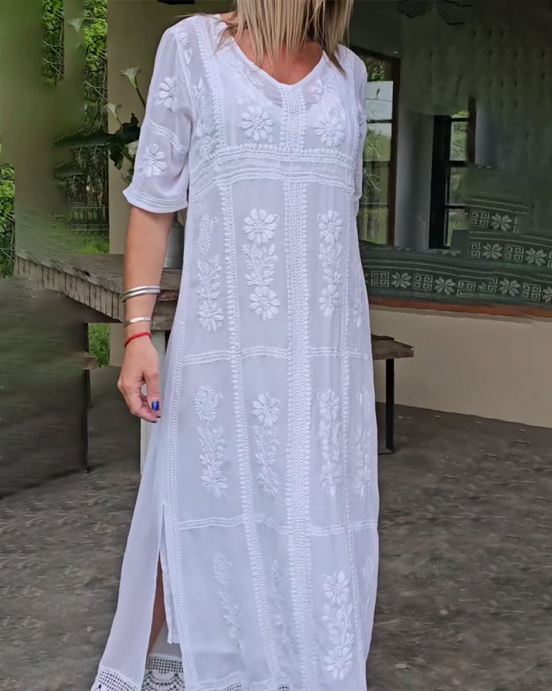 Elegant V-Neck Maxi Dress
