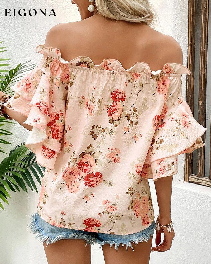 Off Shoulder Ruffle Sleeve Blouse blouses & shirts spring summer