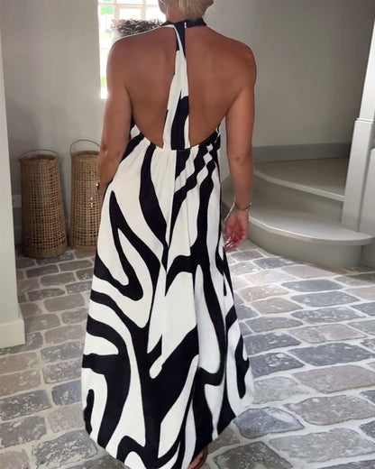 Temperament Neckholder Geometrisch Langes Kleid