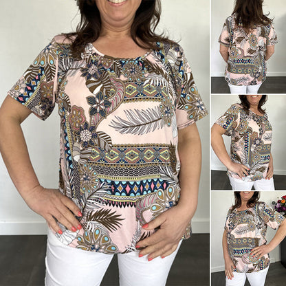 Lockeres T-Shirt mit Rundhalsausschnitt und Print