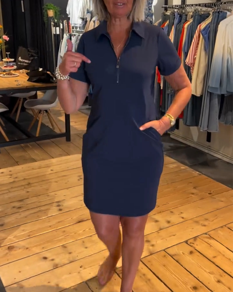 Kleid mit Revers und Reißverschluss