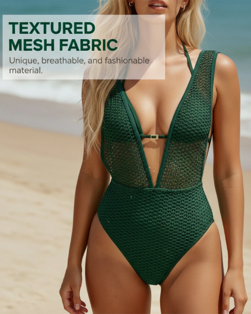 Women's Deep V-Neck One-Piece