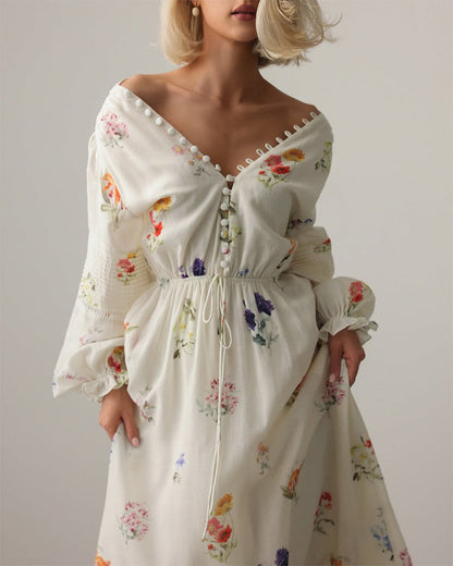 Lässiges Kleid mit einreihiger Taille