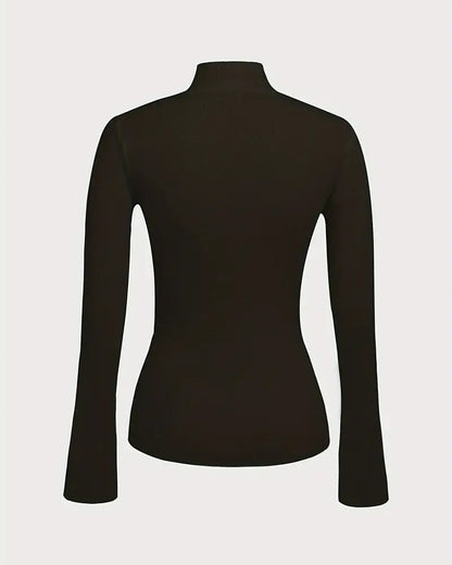 Pullover mit Stehkragen und gekreuzten Knöpfen