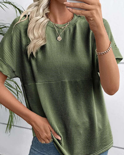 Striped Short Sleeve Crew Neck T-Shirt