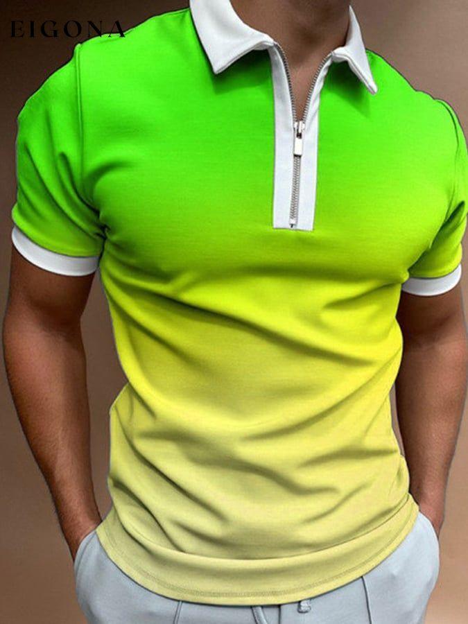 Men's Loose Casual Zipper Lapel Polo Shirt men