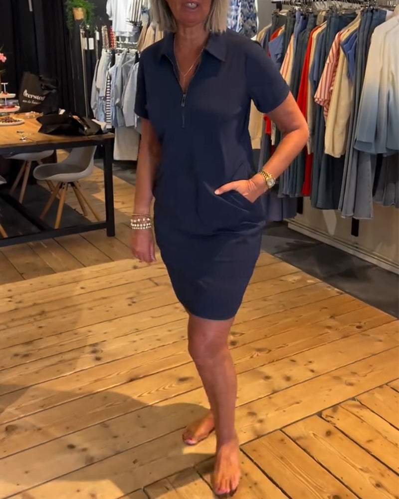 Kleid mit Revers und Reißverschluss