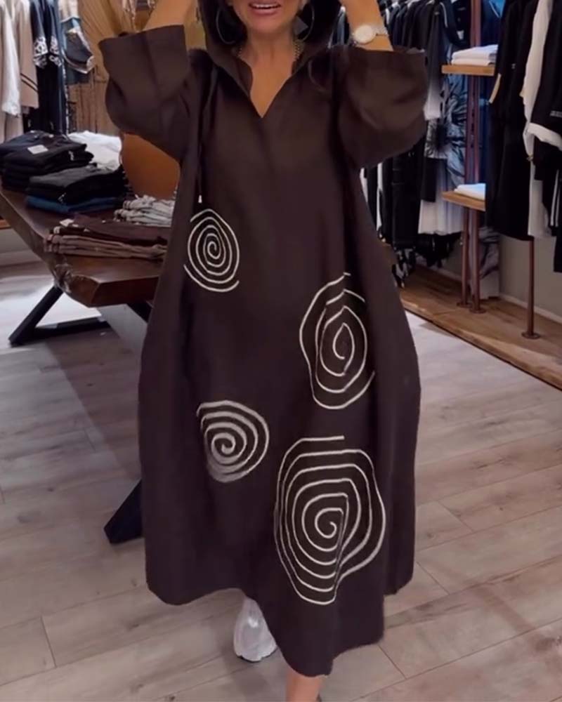 Hooded Long Sleeve Loose Dress