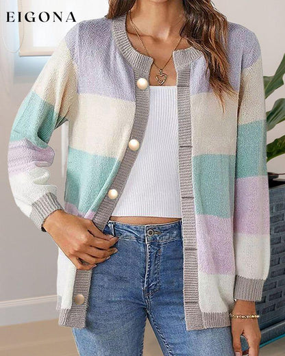 Women's Colorblock cardigan 2023 F/W 23BF clothes Sweaters Sweaters & Cardigans Tops/Blouses