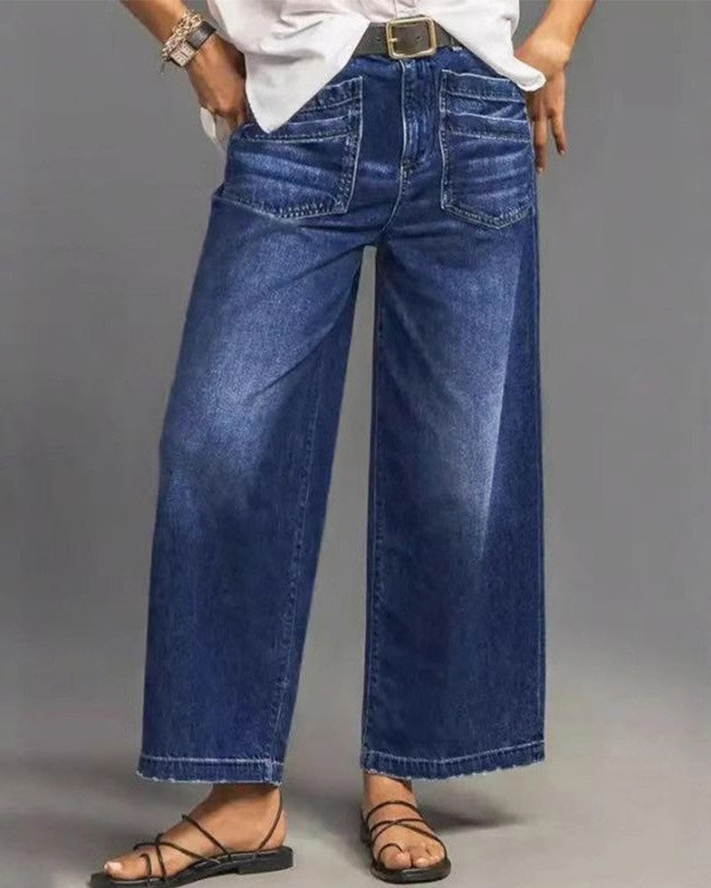 Women's Casual High-Rise Wide-Leg Pant