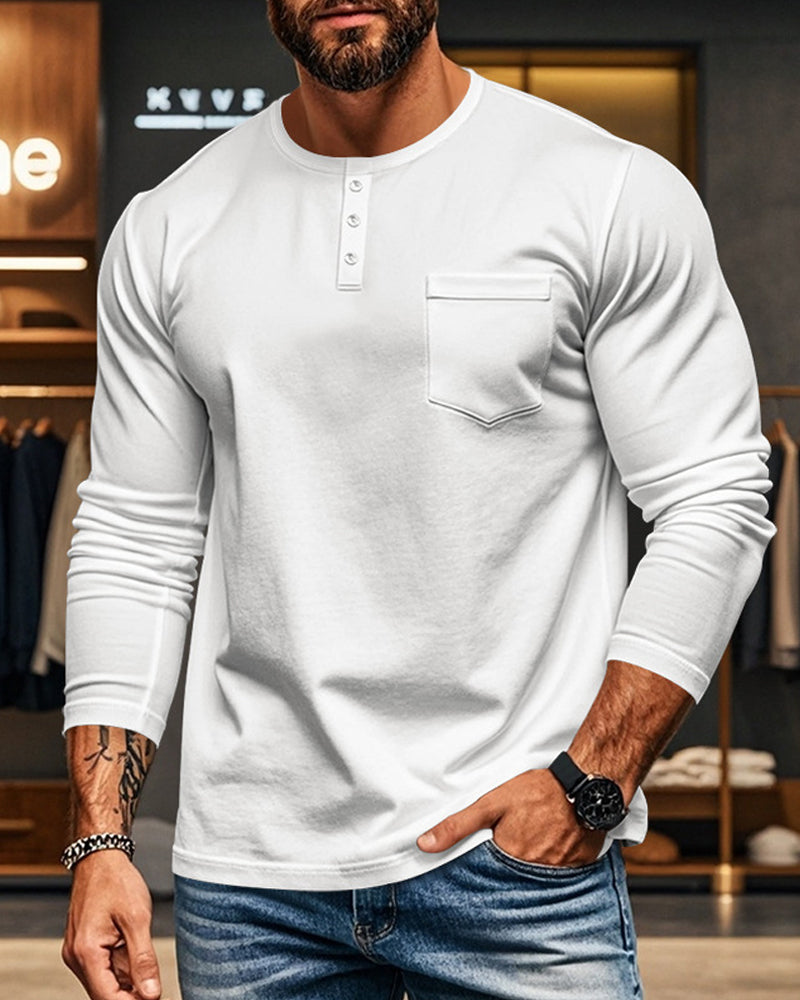Breathable Pullover Long-Sleeved Men's Top