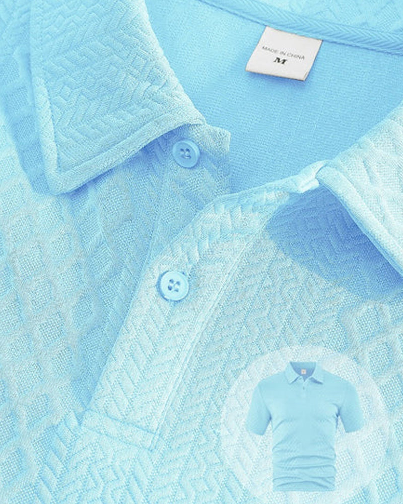 Men's Collared Short-Sleeve 2-Piece Set