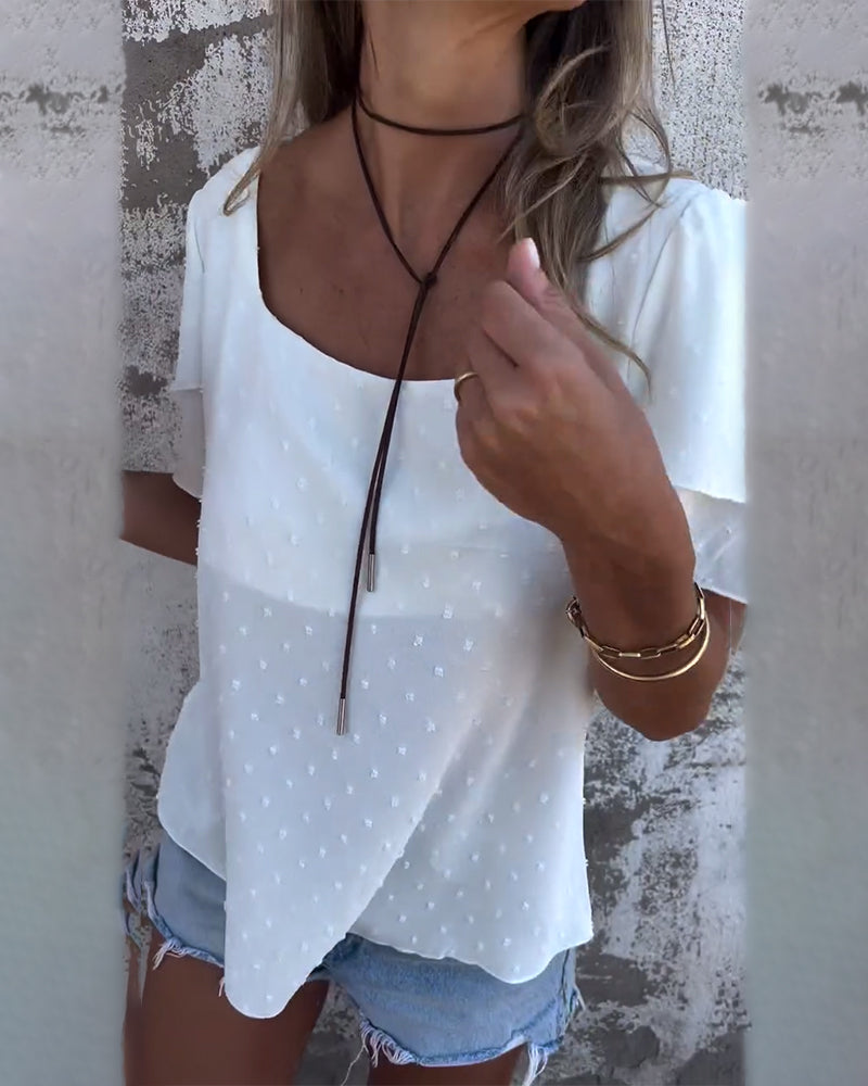 Doppellagige Bluse mit dreidimensionalen Blumen