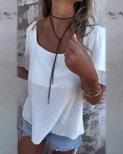 Doppellagige Bluse mit dreidimensionalen Blumen