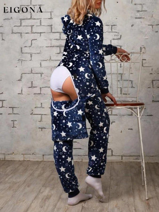 Star And Moon Print Jumpsuit