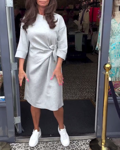 Abito casual con mezza manica intrecciata