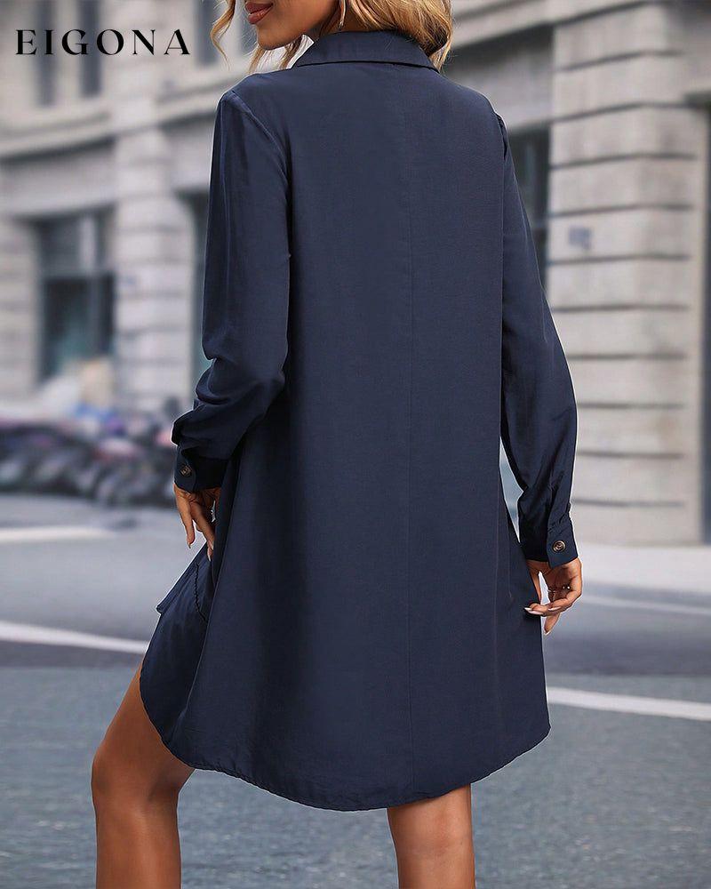 Solid color elegant shirt dress 2023 f/w 23BF casual dresses Clothes Dresses spring