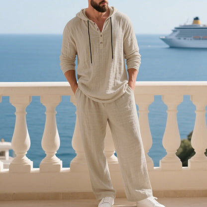 Fashion Men's Casual Long Two-Piece Set