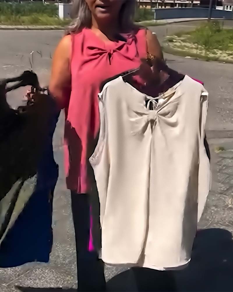 Ärmellose Weste mit Schleife