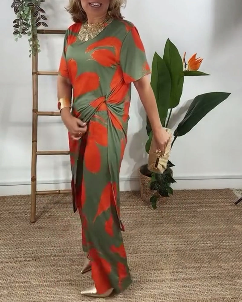 Twisted Irregular Straight Pants Set