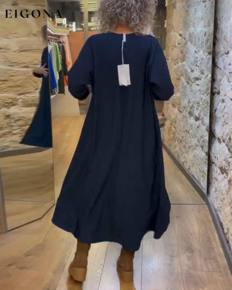 Solid color pocket casual dress 2023 f/w 23BF casual dresses Clothes Dresses spring