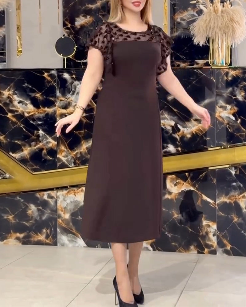 Round-Neck Casual Short-Sleeve Dress