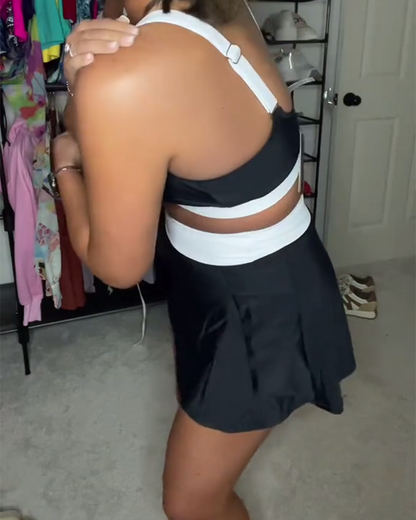 Zweiteiliger Bikini mit modischem Design in Kontrastfarbe