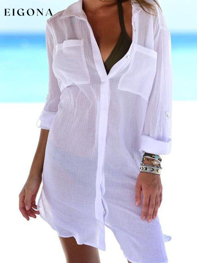 Beach Long Sleeve Blouse cotton linens