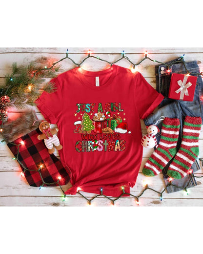 Just a Girl Who Loves Christmas T-Shirt 2024 f/w christmas summer t-shirts