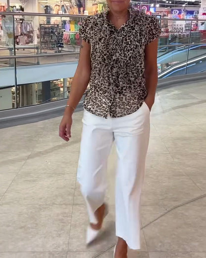 Freizeithemd mit Leopardenmuster