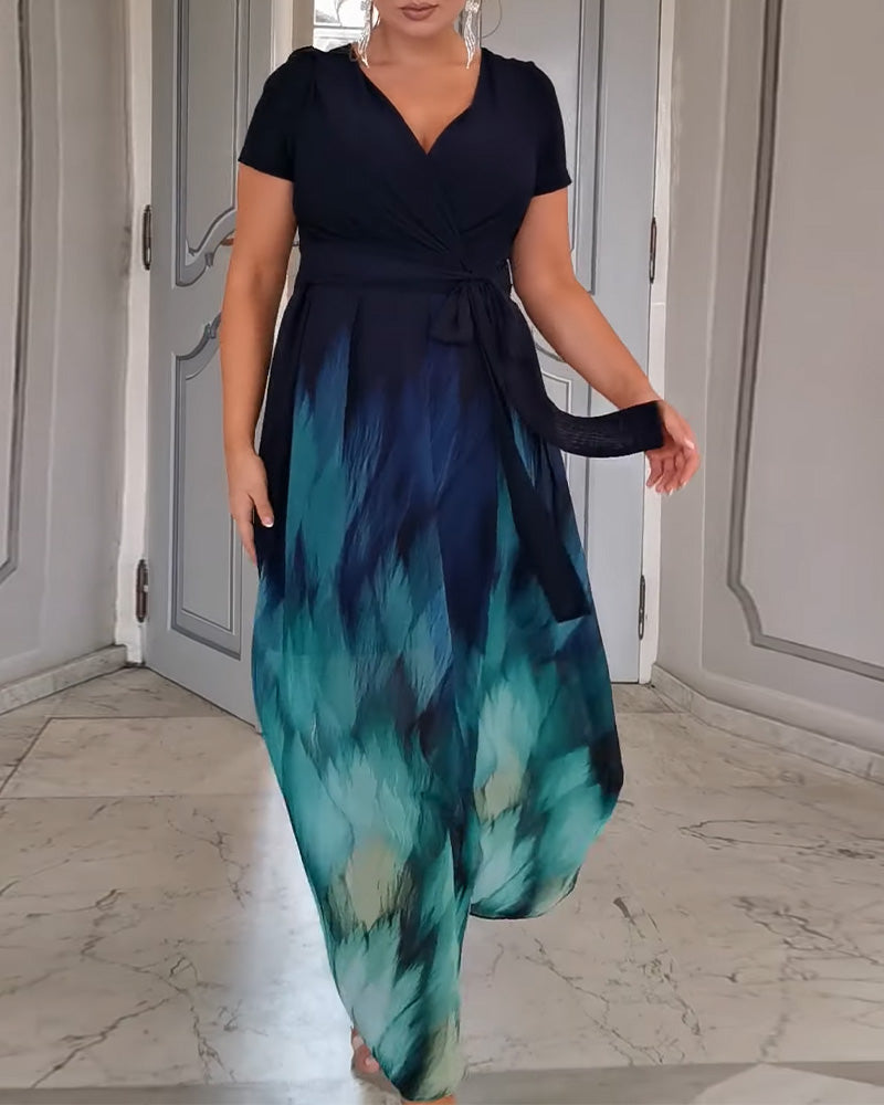 Lässiges Temperament-Kleid mit Farbverlauf