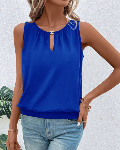 Ärmellose, einfarbige Weste