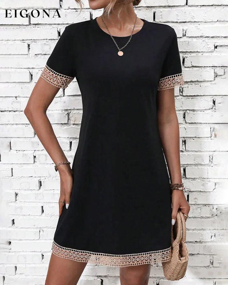 Short sleeve panel lace dress 23BF Casual Dresses Clothes Dresses Summer