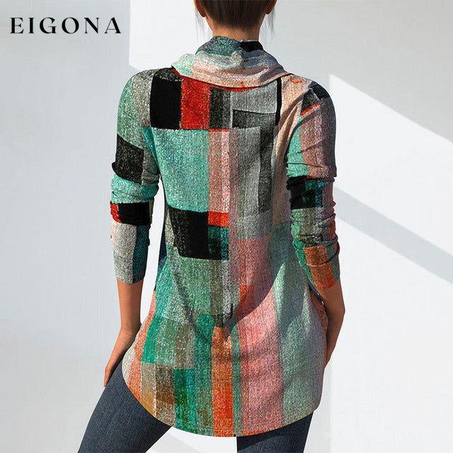 Colorful Geometric Print Blouse best Best Sellings clothes Plus Size Sale tops Topseller